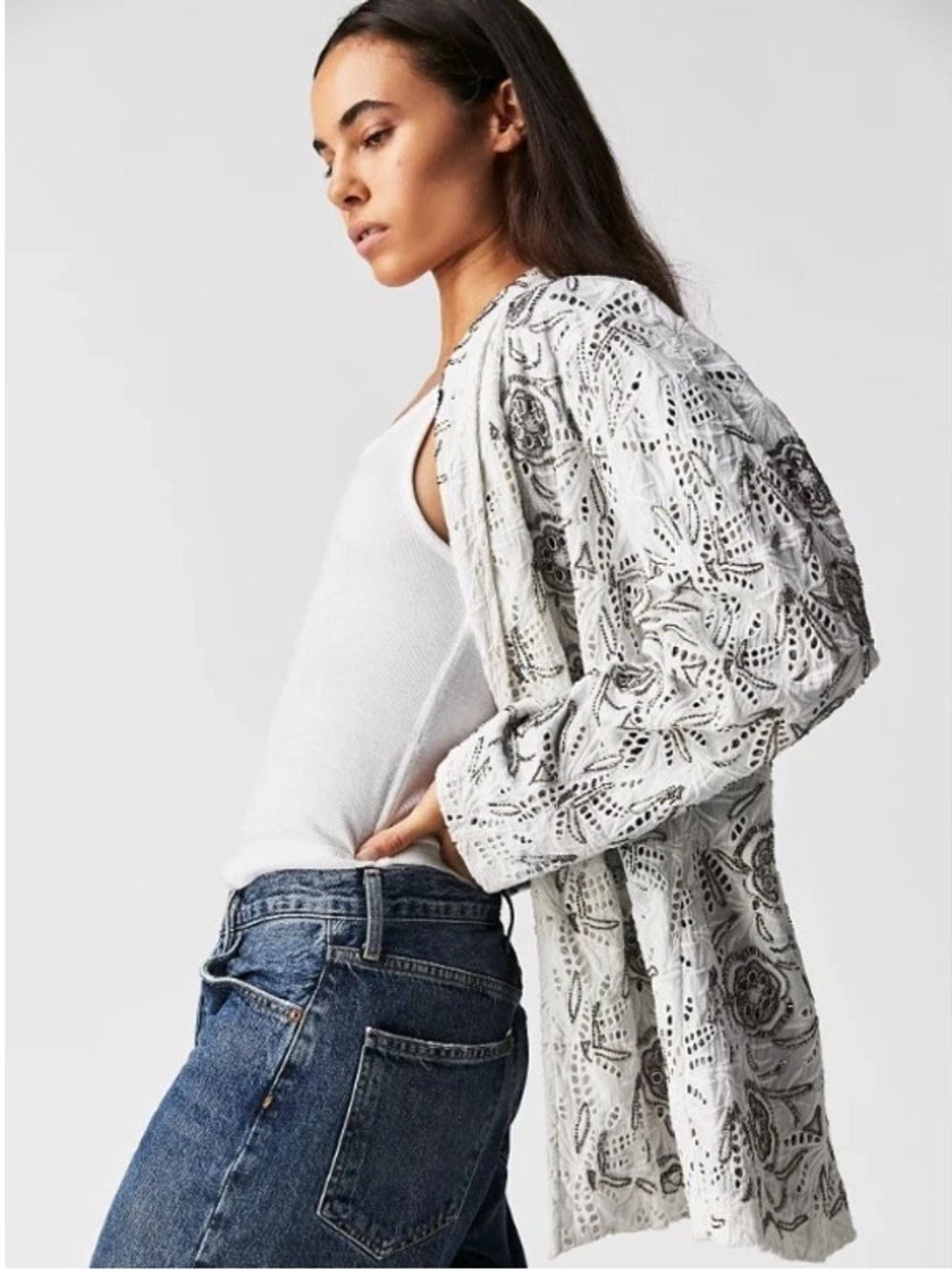 Free People Venus Eyelet Jacket Size M